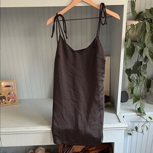 Black Satin Slip Dress